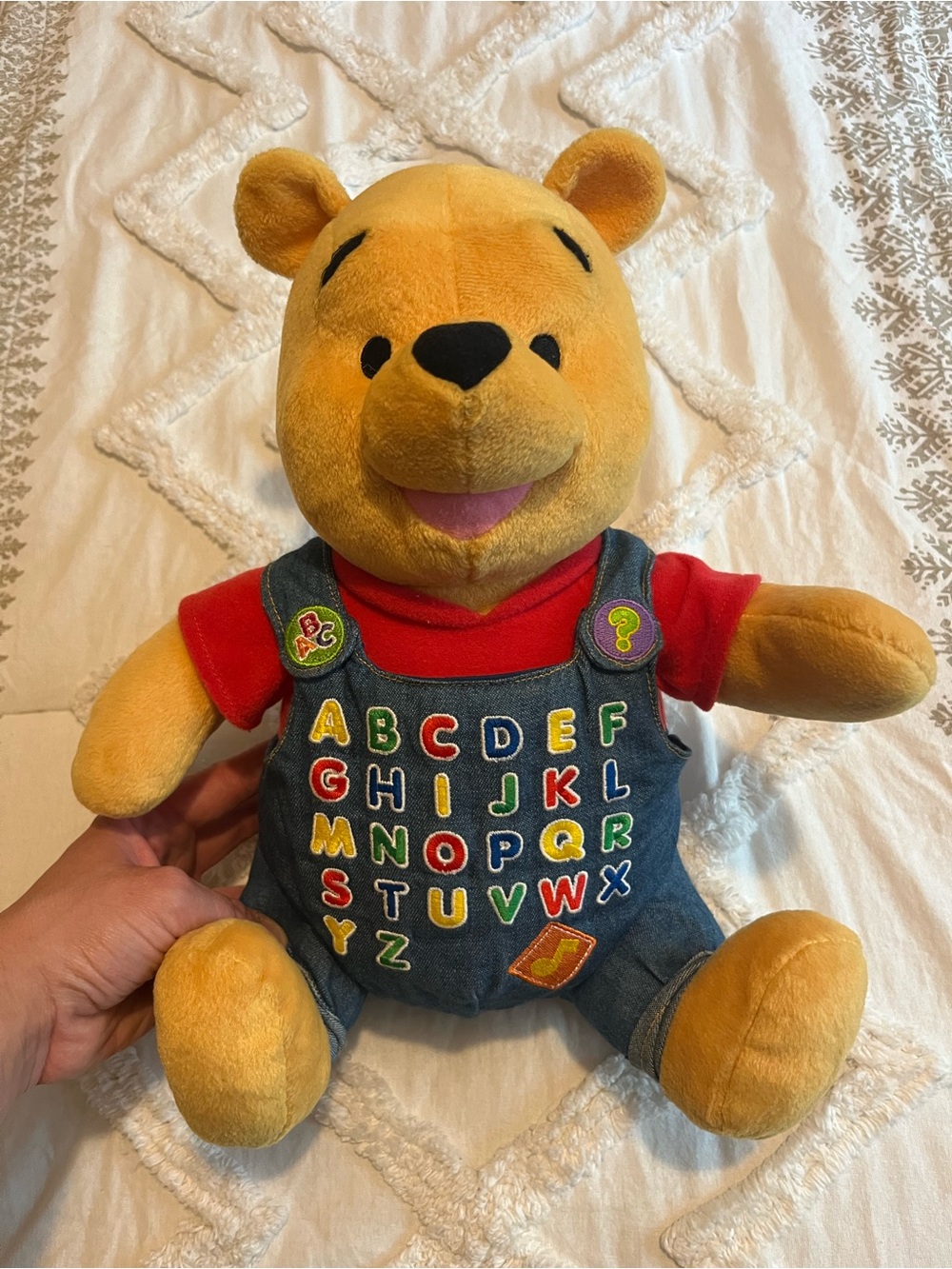 Vintage 2001 Disney Winnie The Pooh Talking ABC Stuffed Animal